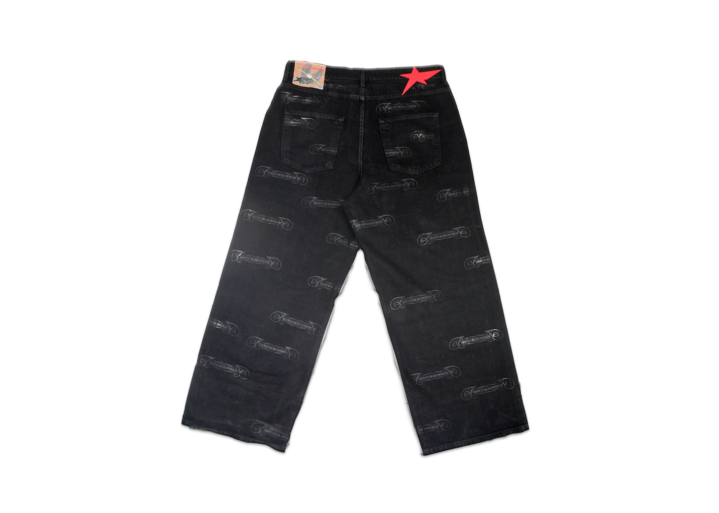 FUW SCRIPT ALL OVER PRINT JEANS ( BLACK )