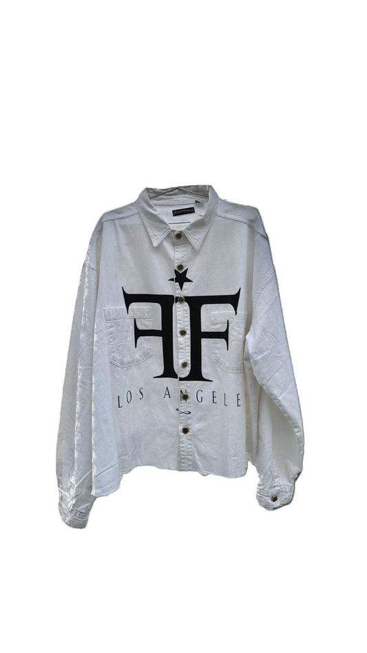 BUTTON UP WHITE/BLACK