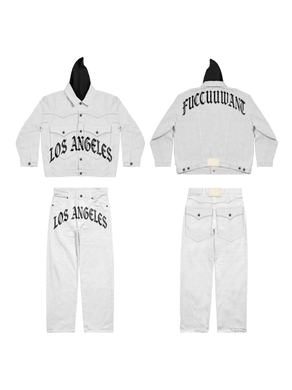 WEB CUT DENIM JACKET V1 (WHITE) – FUCCUUWANT