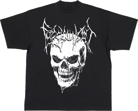 SKULL N WEB TEE BLACK