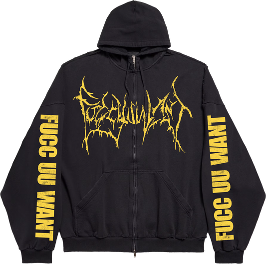 SKULL N WEB ZIP UP (YELLOW)