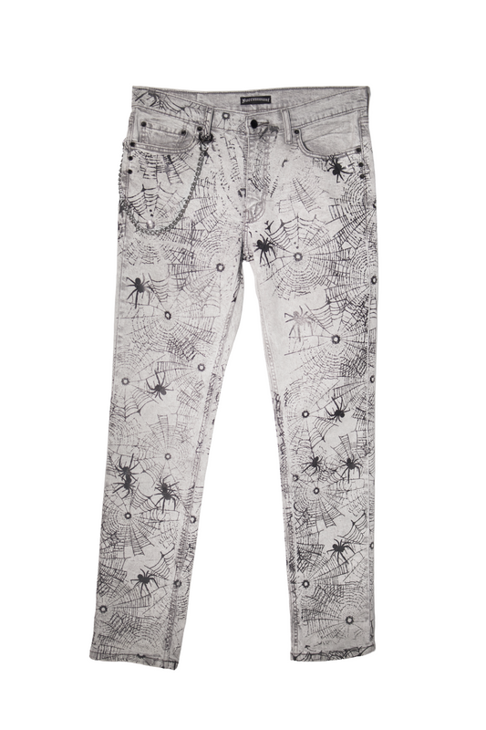 SPIDER WEB ROCKER JEAN (GREY)